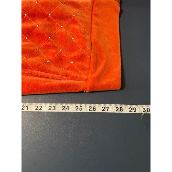 NEW Quacker Factory Womens XL Orange  Quilted Vest W/ Rhinestone Accents & Zip F - Picture 8 of 11